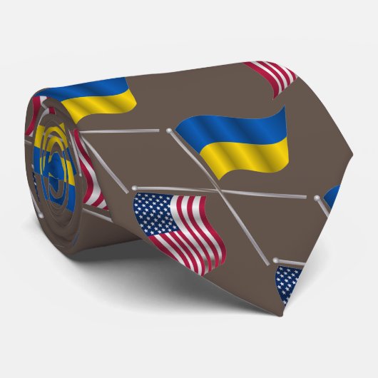 UKRAINE USA NECK TIE KRAWATTE (Gerollt)