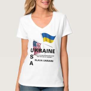 UKRAINE USA T - SHIRT
