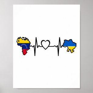 Ukraine Venezuela-Flagge Ukrainisch Venezolanisch Poster