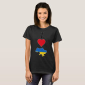 Ukraine Vertikale I Liebe Ukrainische Flaggenmappe T-Shirt (Vorne ganz)
