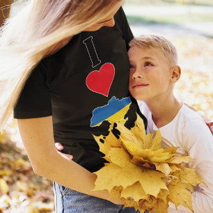 Ukraine Vertikale I Liebe Ukrainische Flaggenmappe T-Shirt