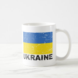 Ukraine Vintage-Flagge Kaffeetasse