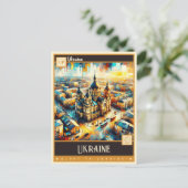 Ukraine | Vintage Malerei Postkarte (Stehend Vorderseite)