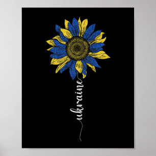 Ukraine Vintage-Sonnenblume Ukrainisch Unterstütze Poster