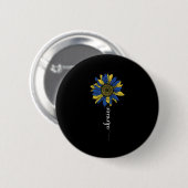 Ukraine Vintage Sonnenblume Ukrainischer Stand mit Button (Vorne & Hinten)