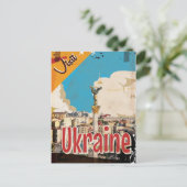 Ukraine Vintage Travel Poster Postkarte (Stehend Vorderseite)