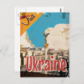 Ukraine Vintage Travel Poster Postkarte (Vorne/Hinten)