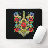 Ukraine Vögel Rote Mohnblumen Trysub Retro Ukraini Mousepad (Mit Mouse)