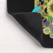 Ukraine Vögel Sonnenblume Trysub Vintage Ukrainisc Mousepad (Ecke)