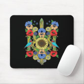 Ukraine Vögel Sonnenblume Trysub Vintage Ukrainisc Mousepad (Mit Mouse)