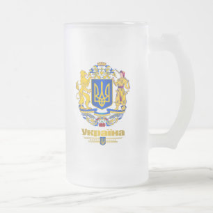 Ukraine - Vollwaffen Mattglas Bierglas