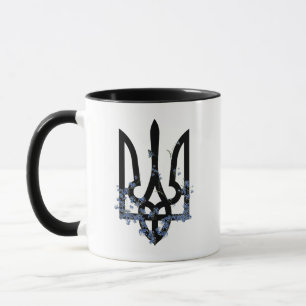 Ukraine. Wappen. Dreizack. Truzyb.  Tasse