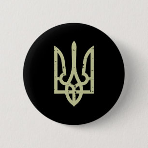 Ukraine-Wappen Dreizack Ukrainisches Symbol Tryzub Button