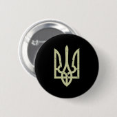 Ukraine-Wappen Dreizack Ukrainisches Symbol Tryzub Button (Vorne & Hinten)