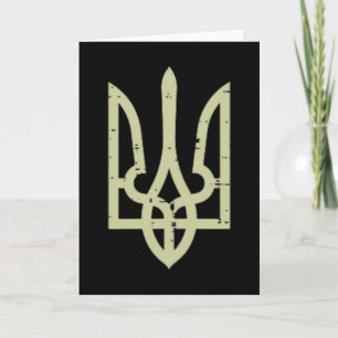 Ukraine-Wappen Dreizack Ukrainisches Symbol Tryzub Karte