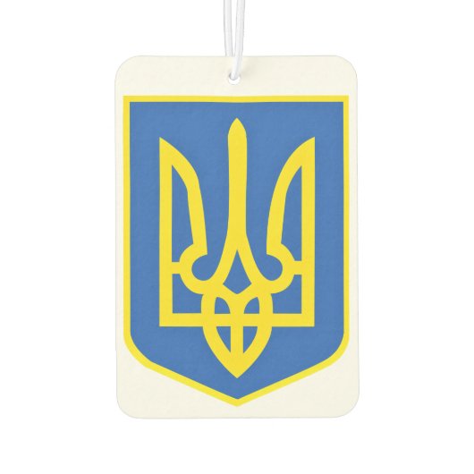 Ukraine-Wappen für Waffenflieger - Freiheit Autolufterfrischer (Rückseite)