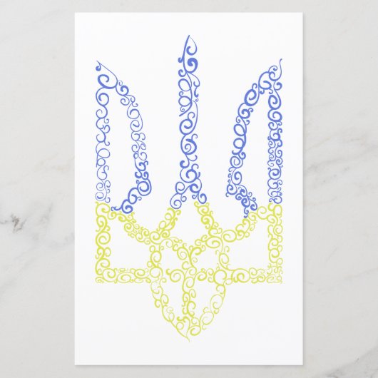 Ukraine-Wappen-Trident-Trendsub-Spiralmuster (Vorderseite)