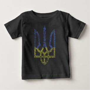 Ukraine-Wappen-Trident-Trendsub-Spiralmuster Baby T-shirt