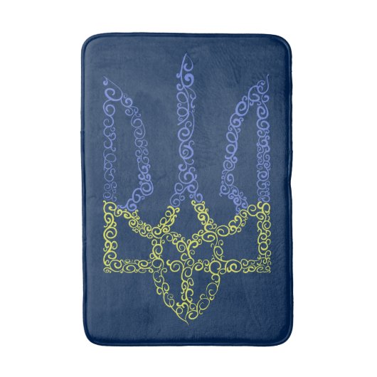Ukraine-Wappen-Trident-Trendsub-Spiralmuster Badematte (Vorderseite Vertikal)