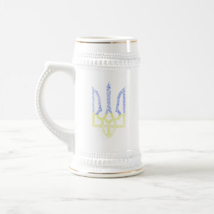 Ukraine-Wappen-Trident-Trendsub-Spiralmuster Bierglas
