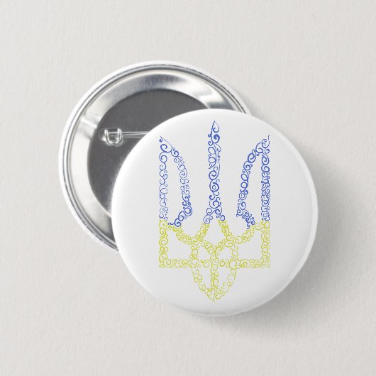 Ukraine-Wappen-Trident-Trendsub-Spiralmuster Button (Vorne & Hinten)