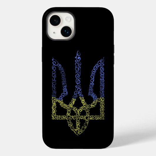 Ukraine-Wappen-Trident-Trendsub-Spiralmuster Case-Mate iPhone Hülle (Rückseite)