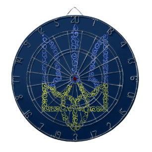 Ukraine-Wappen-Trident-Trendsub-Spiralmuster Dartscheibe