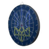Ukraine-Wappen-Trident-Trendsub-Spiralmuster Dartscheibe (Vorderseite rechts)