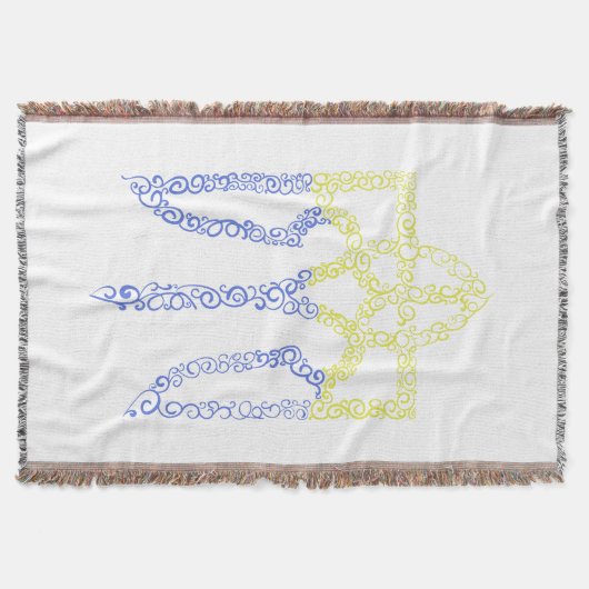 Ukraine-Wappen-Trident-Trendsub-Spiralmuster Decke (Vorderseite)