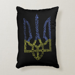 Ukraine-Wappen-Trident-Trendsub-Spiralmuster Dekokissen