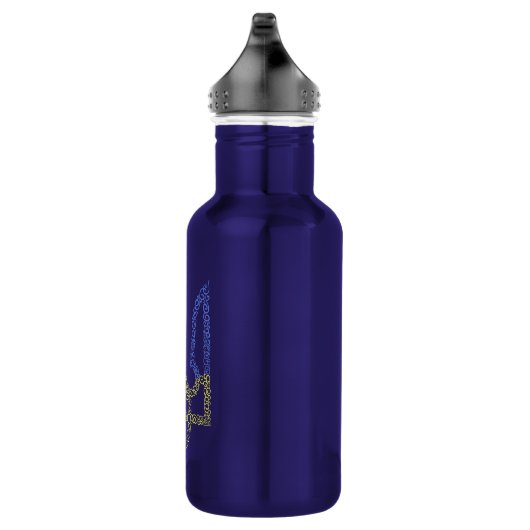 Ukraine-Wappen-Trident-Trendsub-Spiralmuster Edelstahlflasche (Rechts)