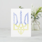 Ukraine-Wappen-Trident-Trendsub-Spiralmuster Einladung (Stehend Vorderseite)