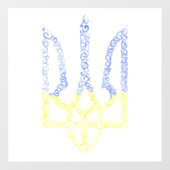 Ukraine-Wappen-Trident-Trendsub-Spiralmuster Fensteraufkleber (Blatt)