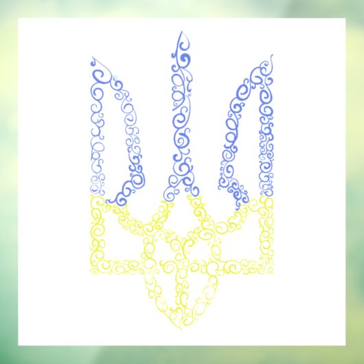 Ukraine-Wappen-Trident-Trendsub-Spiralmuster Fensteraufkleber (Blatt 3)