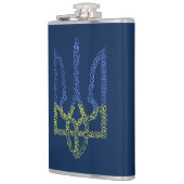 Ukraine-Wappen-Trident-Trendsub-Spiralmuster Flachmann (Links)