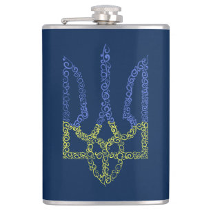 Ukraine-Wappen-Trident-Trendsub-Spiralmuster Flachmann