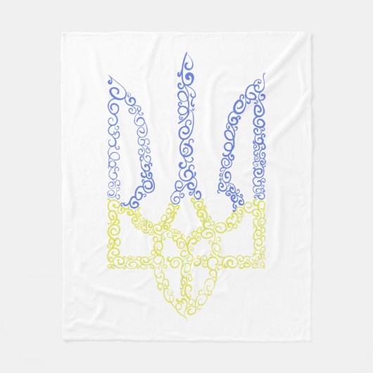 Ukraine-Wappen-Trident-Trendsub-Spiralmuster Fleecedecke (Vorderseite)