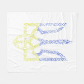 Ukraine-Wappen-Trident-Trendsub-Spiralmuster Fleecedecke (Vorderseite (Horizontal))