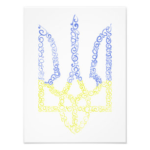 Ukraine-Wappen-Trident-Trendsub-Spiralmuster Fotodruck