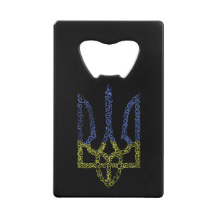 Ukraine-Wappen-Trident-Trendsub-Spiralmuster Geldbeutel Flaschenöffner