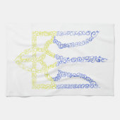 Ukraine-Wappen-Trident-Trendsub-Spiralmuster Geschirrtuch (Horizontal)