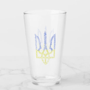 Ukraine-Wappen-Trident-Trendsub-Spiralmuster Glas