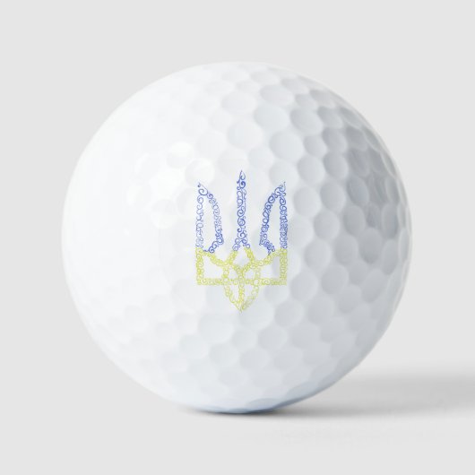 Ukraine-Wappen-Trident-Trendsub-Spiralmuster Golfball (Vorderseite)