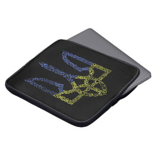 Ukraine-Wappen-Trident-Trendsub-Spiralmuster Laptopschutzhülle