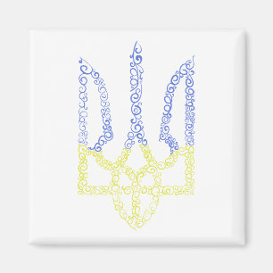 Ukraine-Wappen-Trident-Trendsub-Spiralmuster Magnet