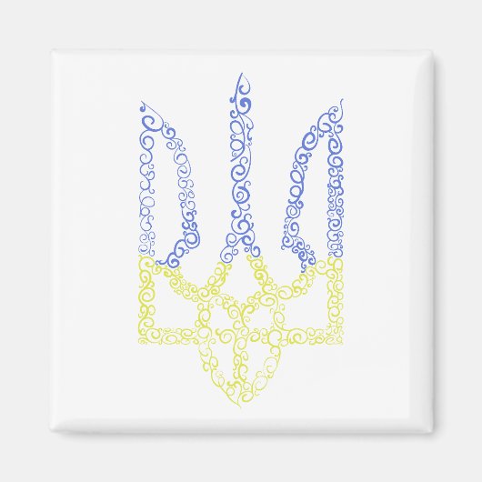 Ukraine-Wappen-Trident-Trendsub-Spiralmuster Magnet (Vorne)