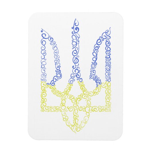 Ukraine-Wappen-Trident-Trendsub-Spiralmuster Magnet (Vertikal)