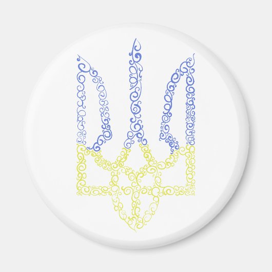 Ukraine-Wappen-Trident-Trendsub-Spiralmuster Magnet (Vorne)