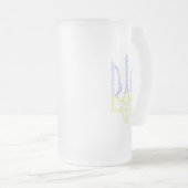 Ukraine-Wappen-Trident-Trendsub-Spiralmuster Mattglas Bierglas (VorderseiteRechts)