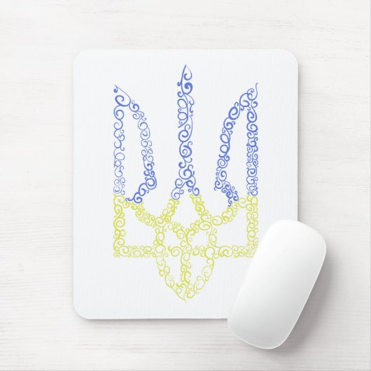 Ukraine-Wappen-Trident-Trendsub-Spiralmuster Mousepad (Mit Mouse)